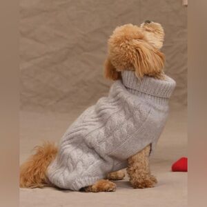 The Cashmere Project 100% cashmere doggie sweater London grey heather NWT